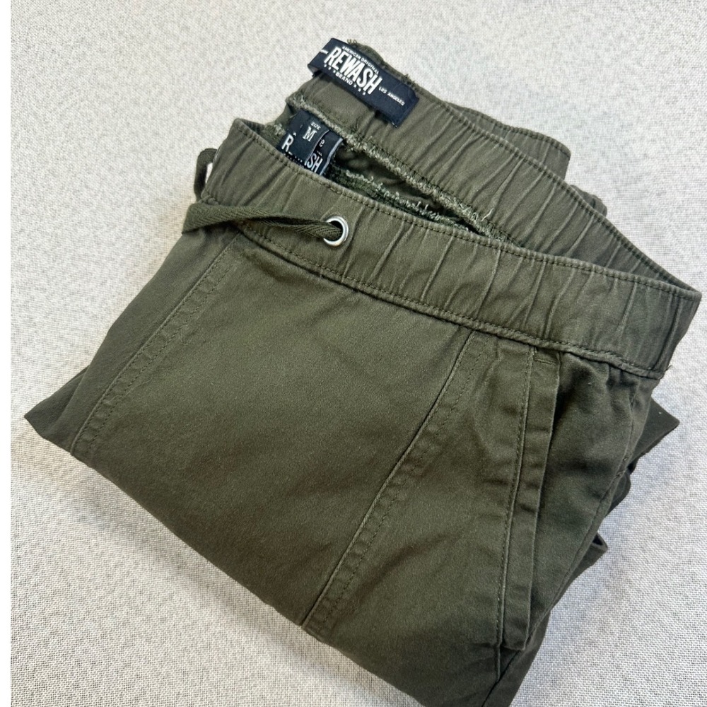 Rewash Cargo Jogger Pants Women Size Medium Olive Green Cotton Utility Gorpcore